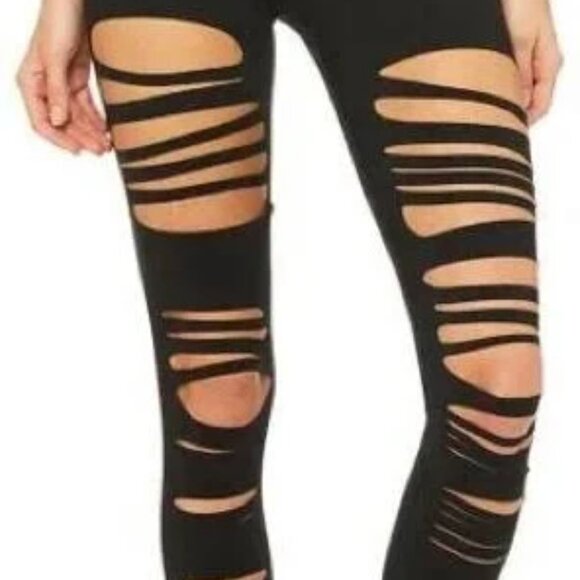Alo Extreme Ripped Warrior Legging Black Small - Picture 10 of 11
